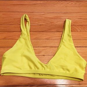 Medium/small neon yellow low-cut bikini top